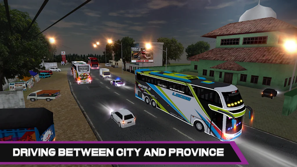 Mobile Bus Simulator Driving Between City And Province